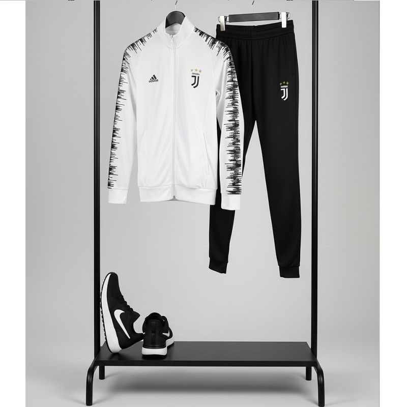 پکیج ست سوییشرت شلوار یوونتوس مردانه مدل R77  کفش ورزشی مردانه Nike مدل Tigo زیره سفید